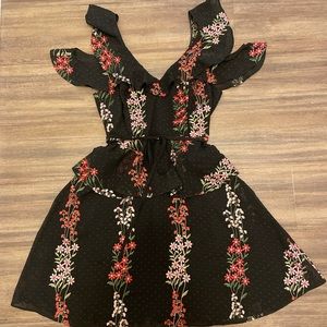 Coast Black floral embroidered dress